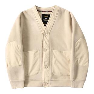 巨保暖 日系复古加厚摇粒绒仿羊羔绒内里秋冬男士V领开衫夹克外套