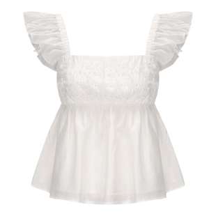 【XIAOLI筱李】胶囊系列设计师款钉珠小飞袖吊带上衣