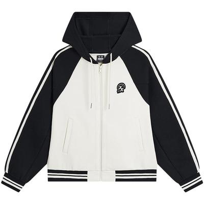 特步针织连帽外套女2025新款秋冬休闲女装运动上衣976328940213