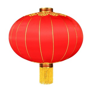 新年大红铁口灯笼户外防水防晒缎布大红灯笼定制定做印字广告灯笼