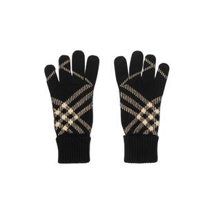 【情人节礼物】BURBERRY 格纹羊绒混纺手套 81147751