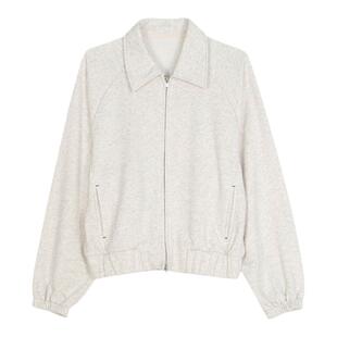 DOROTHY丨韩版宽松翻领双拉链短款卫衣女百搭休闲小众设计外套潮