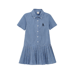 Livheartkids女大童格子衬衫连衣裙夏季2025新款儿童女孩裙子女童