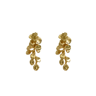 鎏金叶子金色流苏耳环女春天复古轻奢高级感2025新款爆款耳饰耳钉