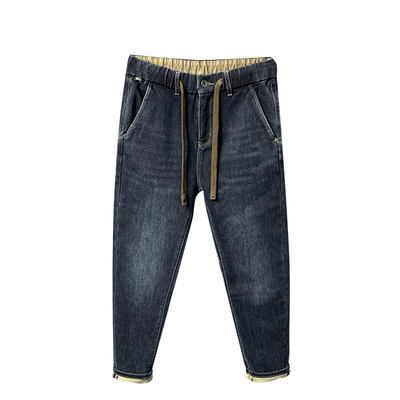 松紧腰男士牛仔裤修身爆款九分裤