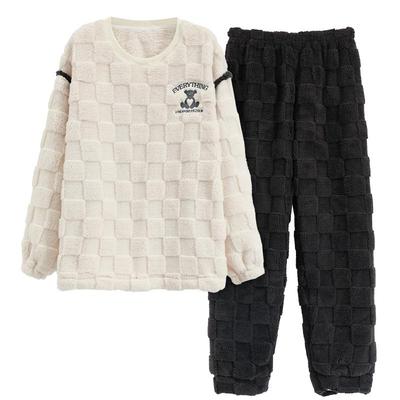 男士珊瑚绒舒适睡衣纯色简约