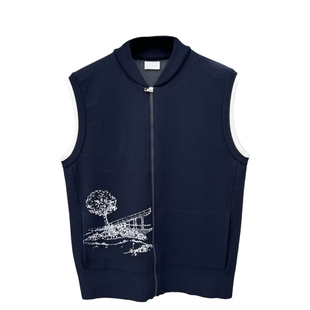 韩国原单高尔夫男装马甲26春季男士立领标志配色休闲运动针织背心