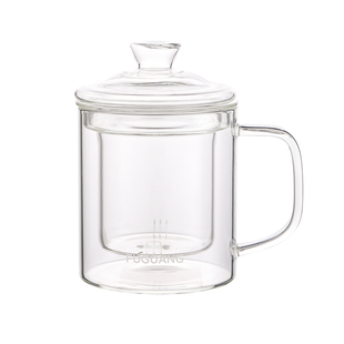 富光茶水分离泡茶杯男办公室家用喝茶杯女大容量玻璃杯带盖带把手