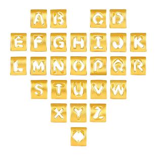 周大生黄金字母转运珠足金手链手绳项链吊坠情侣生日礼物送男女友