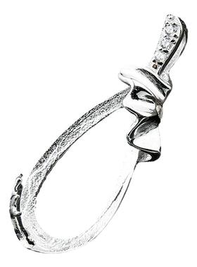 s925纯银吊坠托镶嵌荷花10*17