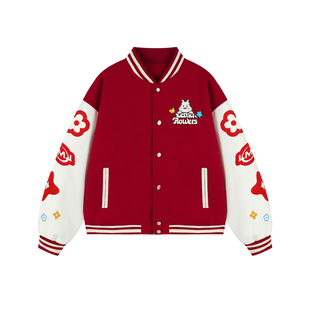 lemanism美式潮流花朵刺绣棒球服夹克2025新款情侣款春秋季外套