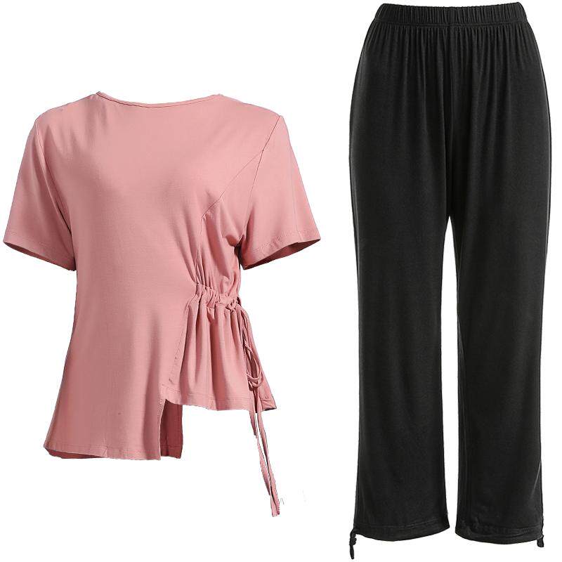 舞蹈服装练功服女上衣宽松民族舞训练形体服长袖套装练舞衣服学生