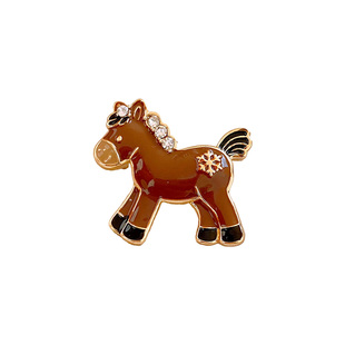 咖色小马胸针女精致轻奢时尚可爱别针新款小众独特高级感大衣配饰