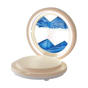 流沙画台灯沙漏摆件卧室床头小夜灯无线充蓝牙装饰高级感生日礼物