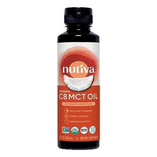 Nutiva C8 MCT油快燃生酮防弹咖啡脑力Keto运动补充宠物癫痫355ml