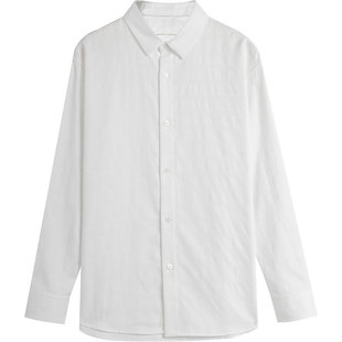 EHE男装 春秋新款立体几何提花工艺经典通勤翻领衬衫男