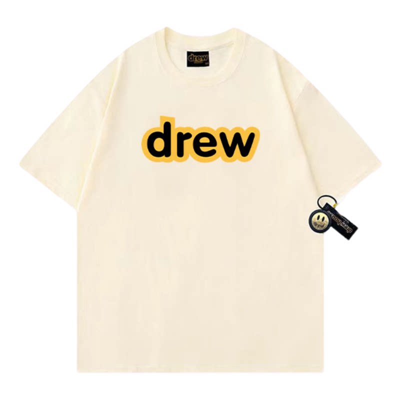 Drew印花经典字母潮牌纯棉短袖衫情侣上衣重磅美式ins比伯休闲T恤