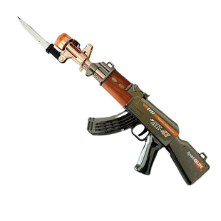 儿童电动手枪发光发声喷雾冲锋枪AK47带刺刀伸缩震动仿真电动玩具