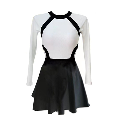 Funhancouple简约女长袖防晒泳装