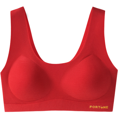 本命年红色内衣无钢圈少女女童背心无痕初中高中学生文胸内裤套装