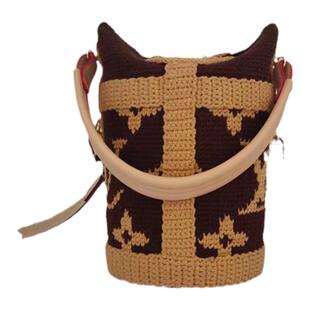小红书同款老花薯条包包DIY手工编织材料包手提包斜挎包成品可订