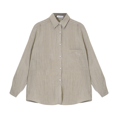 凉感衬衫松紧直筒裤时尚两件套女