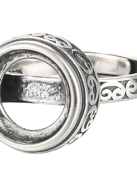 戒托纯银空托925绿松石蜜蜡