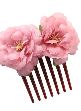 玫瑰花头花发梳跳舞蹈头饰插梳