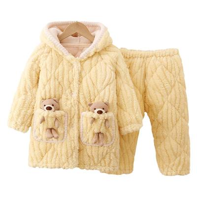 儿童睡衣加厚珊瑚绒家居服秋冬季
