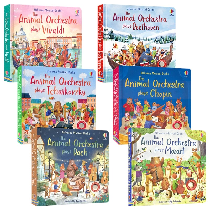 Usborne Musical Books The Animal Orchestra 动物管弦乐团音乐发声书 巴赫 古典音乐曲目 多感官启蒙读物 英文原版进口儿童图书