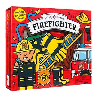 英文原版 Let's Pretend: Firefighter Set 纸板书操作书 我来当消防员礼盒装游戏书小小角色扮演家过家家