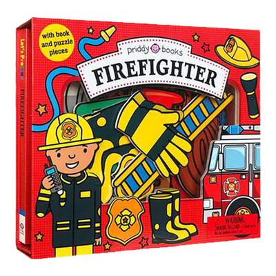 英文原版 Let's Pretend: Firefighter Set 纸板书操作书 我来当消防员礼盒装游戏书小小角色扮演家过家家