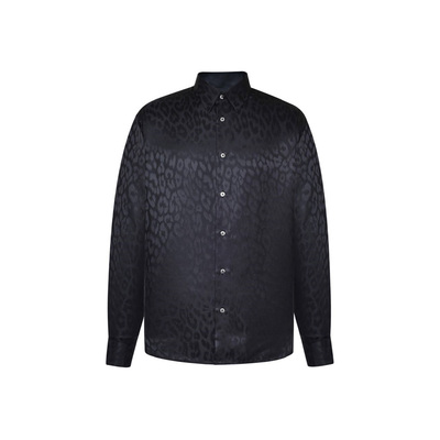 男士豹纹短裤蚕丝居家服睡衣套装