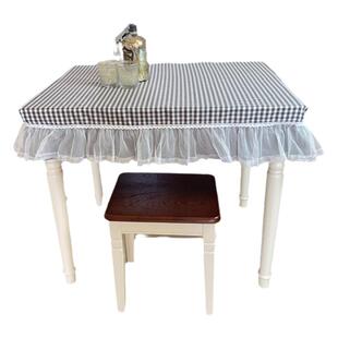 小格子蕾丝餐桌罩麻将机桌布正方形桌套电视柜茶几盖布幼儿园桌布