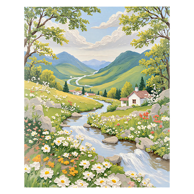 清新风景装饰画静电贴纸加厚磨砂