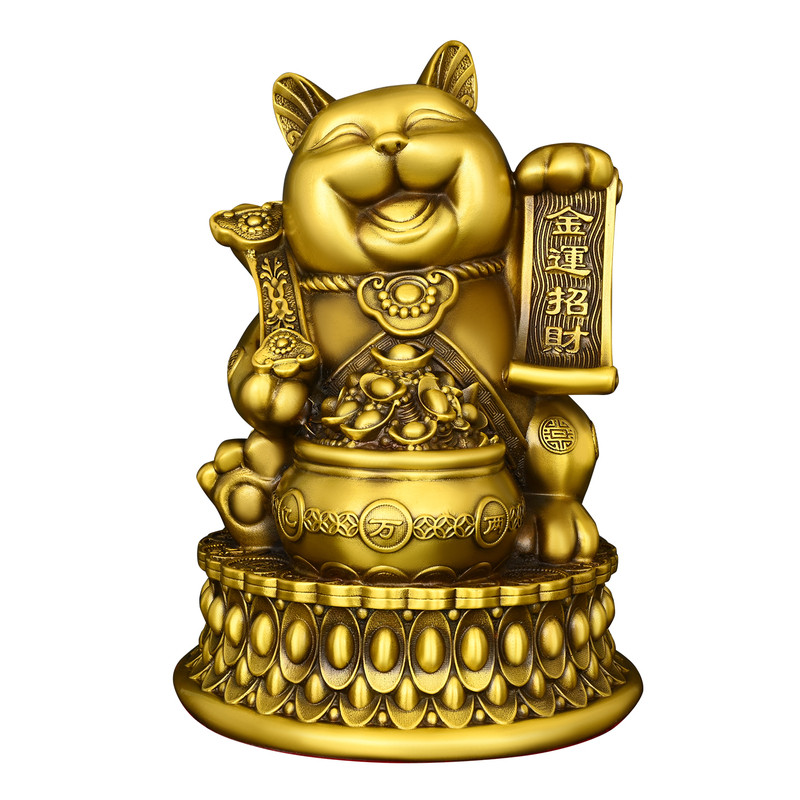 纯黄铜招财猫黄铜制品厂家直销