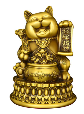 纯黄铜招财猫黄铜制品厂家直销