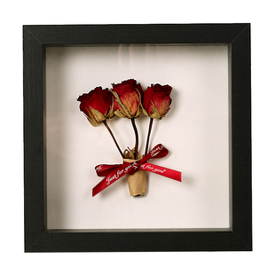 干花相框diy高级感中空保存花束放鲜花的干玫瑰花框永生花摆件