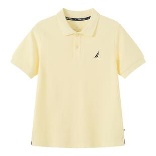 NAUTICA诺帝卡童装男童短袖t恤珠地棉夏季衣服儿童polo衫女童上衣
