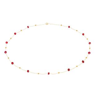 若华珠宝咏禾=满天星刻面红宝石项链女18K金鸽血红彩宝锁骨链礼物