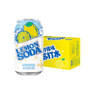健力宝柠檬味苏打水气泡水0糖0脂0卡汽水饮料整箱罐装330ml*12罐