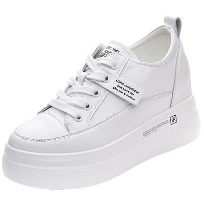 网红秋季厚底内增高鞋小白鞋