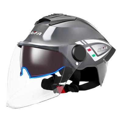 夏季双镜电动车头盔男女士摩托电瓶车半盔3C新国标防晒透气安全帽