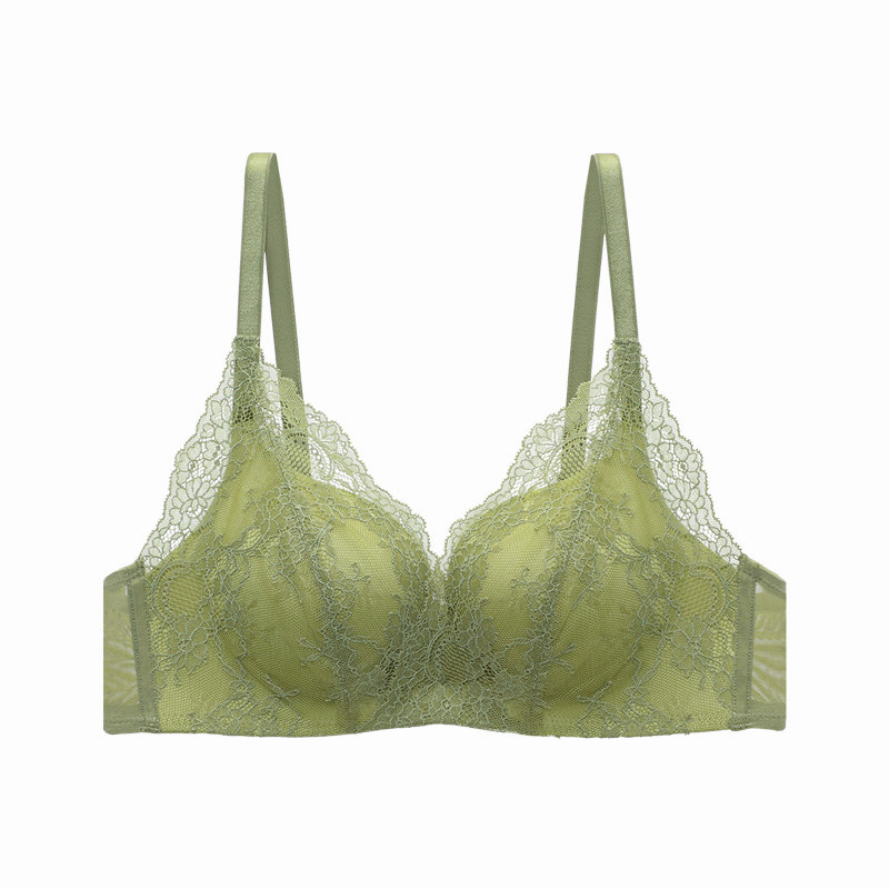 【花间游园舒挺打卡杯】安莉芳蕾丝无钢圈内衣小胸聚拢收副乳文胸