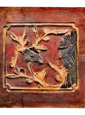 古董真品雕花板手工实木木雕民国