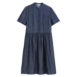 蒲PUKKA 24春夏季新品天丝亚麻中式立领宽松短袖连衣裙