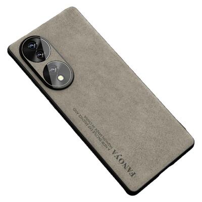 适用荣耀70羊巴皮手机壳商务轻奢