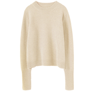 入眼既入心！加厚山羊绒衫100纯羊绒女圆领套头毛衣秋冬季新款