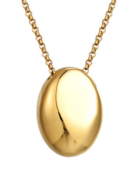 钛钢洗澡可带小众长款椭圆项链