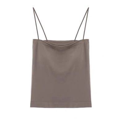 百搭显瘦胸垫细肩带外穿背心纯色